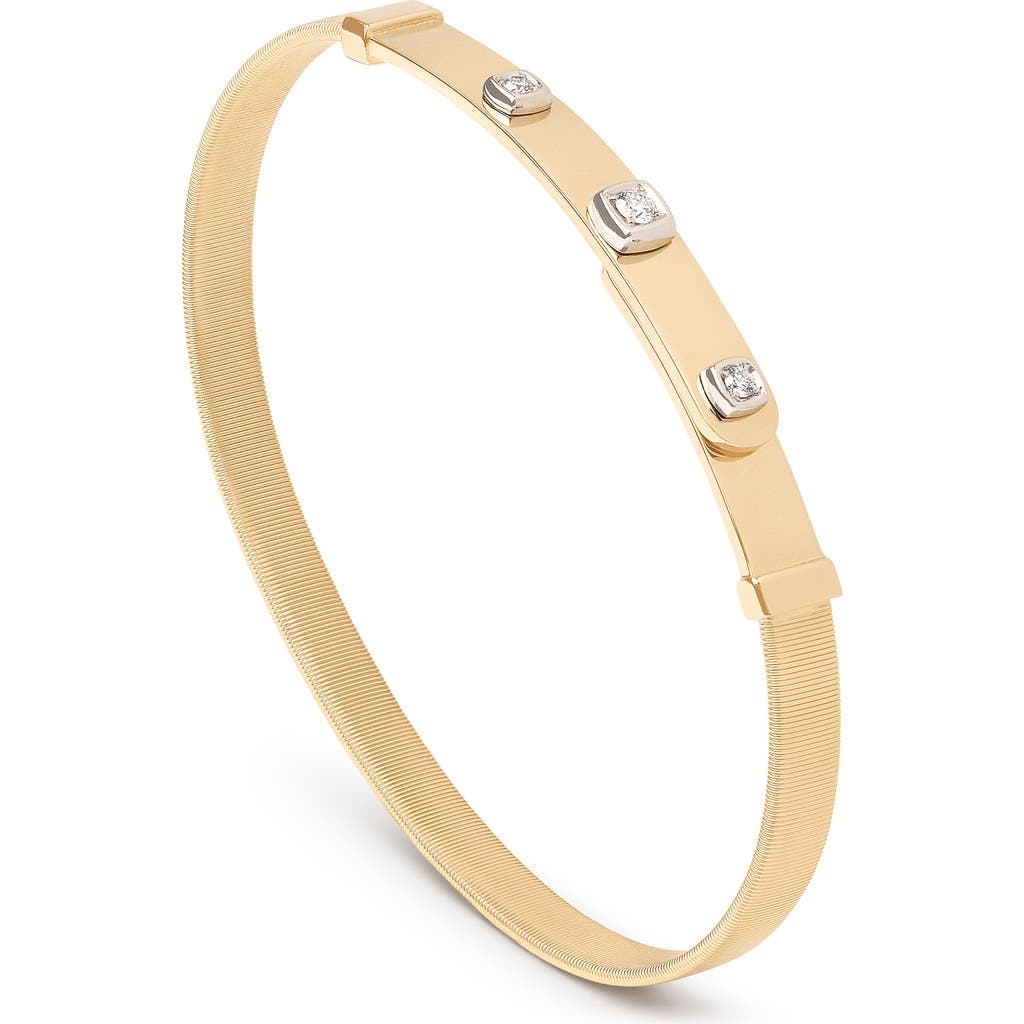 Marco Bicego 18k Yellow Gold Masai Diamond Station Coil Thin Bangle Bracelet In Gold