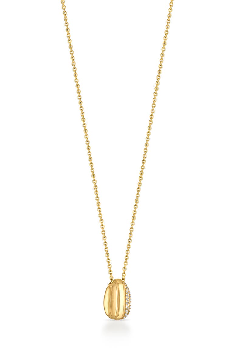 Eos Egg Diamond Necklace, Alternate, color, YELLOW GOLD