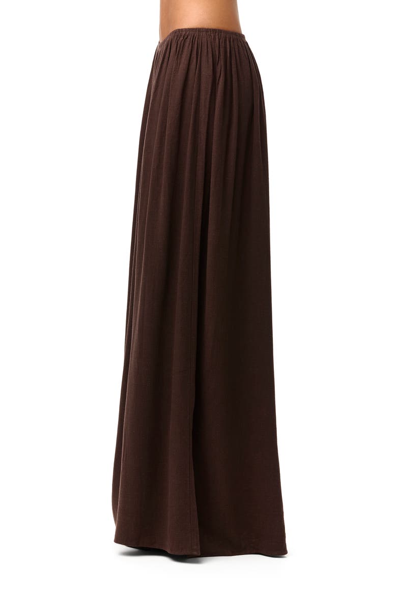 Cotton & Linen WIde Leg Pants, Alternate, color, DARK CHOCOLATE