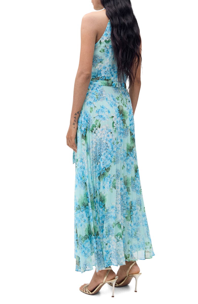 MANGO Floral Pleated Chiffon Maxi Dress, Alternate, color,