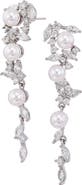 SAVVY CIE JEWELS Cubic Zirconia & Faux Pearl Cascade Earrings