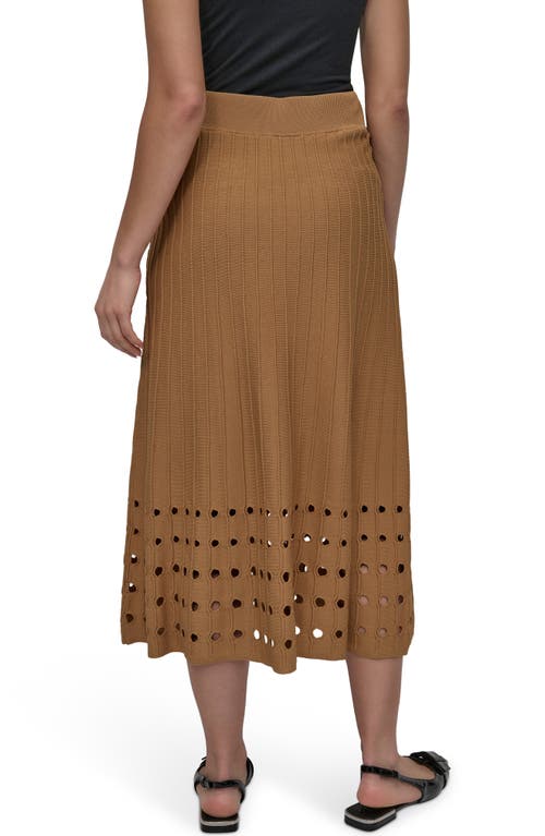 Dkny Rib Open Stitch Crepe Sweater Skirt