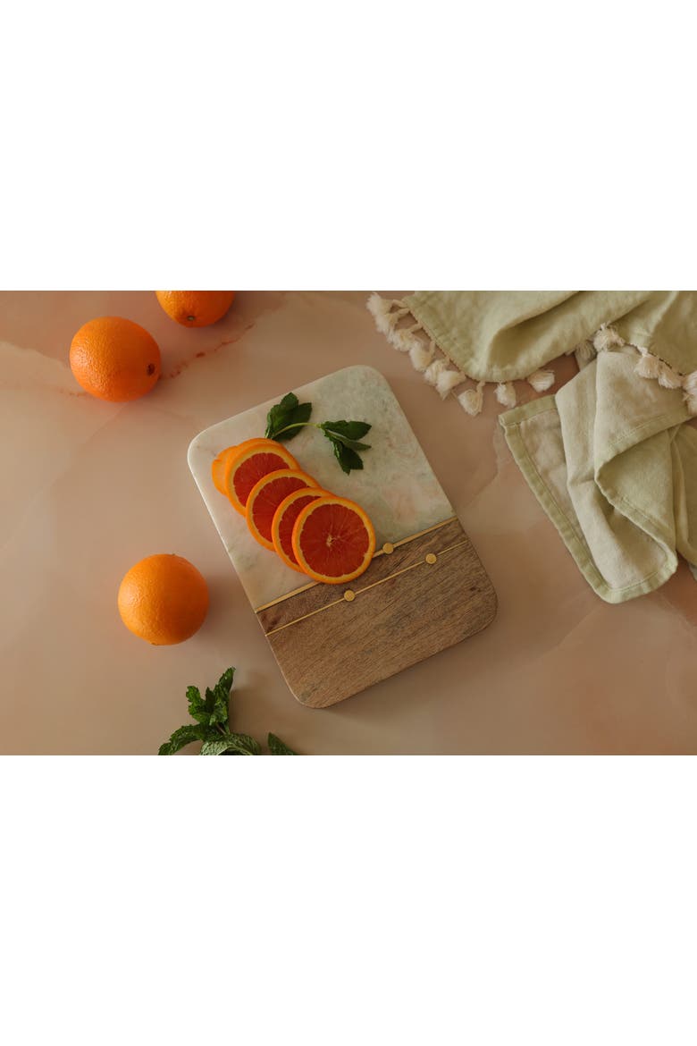 Elise Light Green Onyx Marble Serving Board, Alternate, color, White