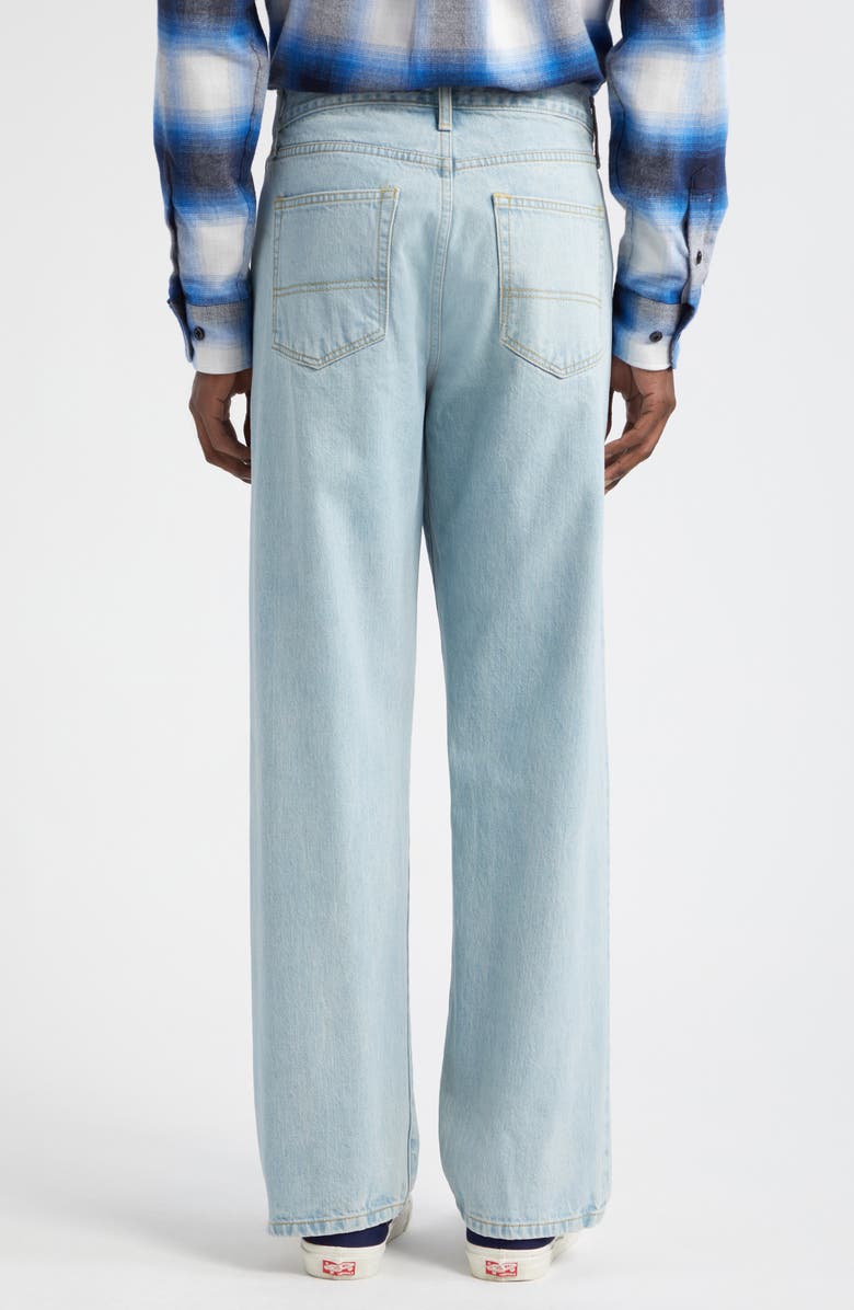 Noah Pleated Selvedge Straight Leg Jeans, Alternate, color, Light Wash