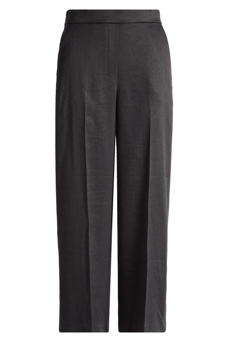 Pull-On Linen Blend Wide Leg Pants, Alternate, color, BLACK
