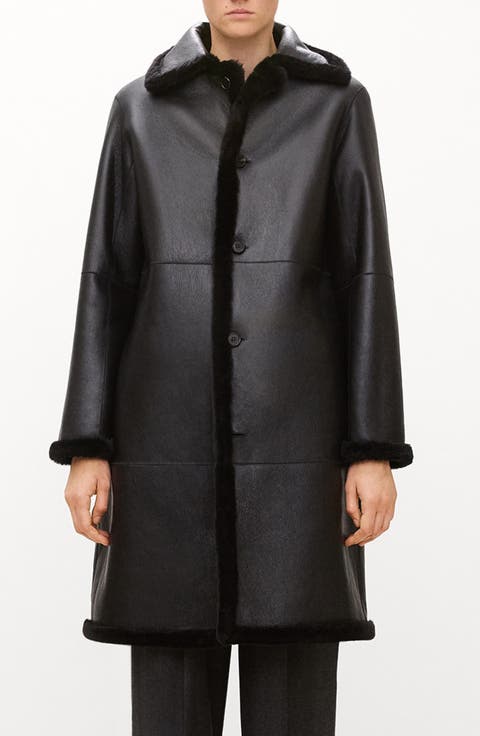 Genuine Shearling Trench Coat