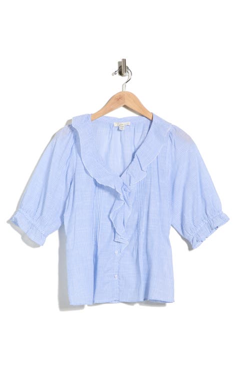 Ruffled Button-Up Shirt
