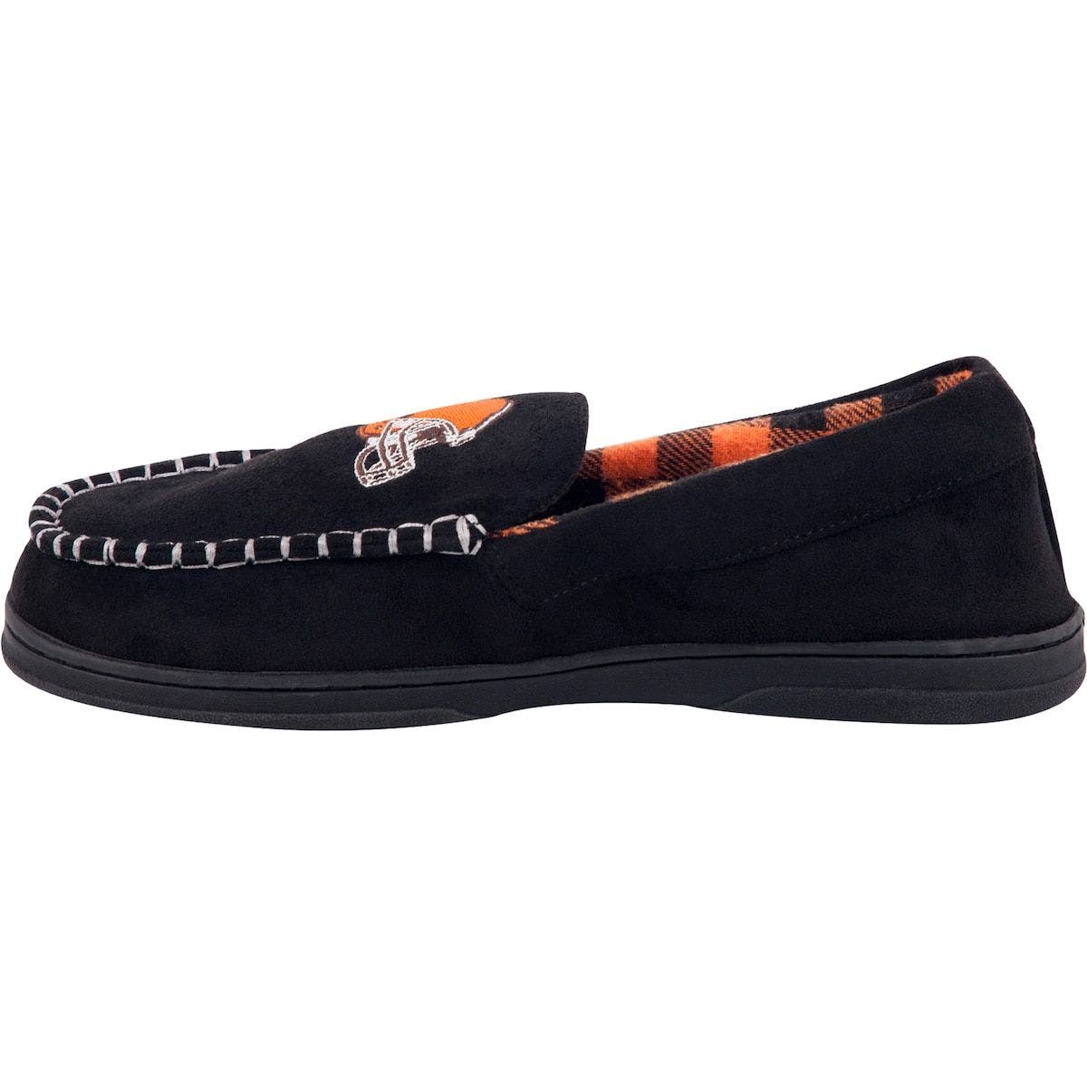 FOCO Men's FOCO Cleveland Browns Team Logo Flannel Moccasin Slippers, Alternate, color, 