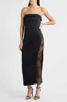 Delfi Collective Nourisse Lace Inset Strapless Gown