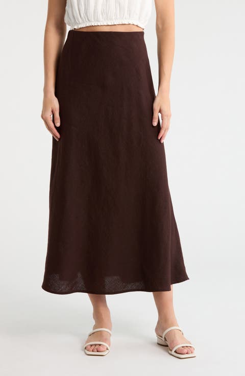 Linen Maxi Slip Skirt