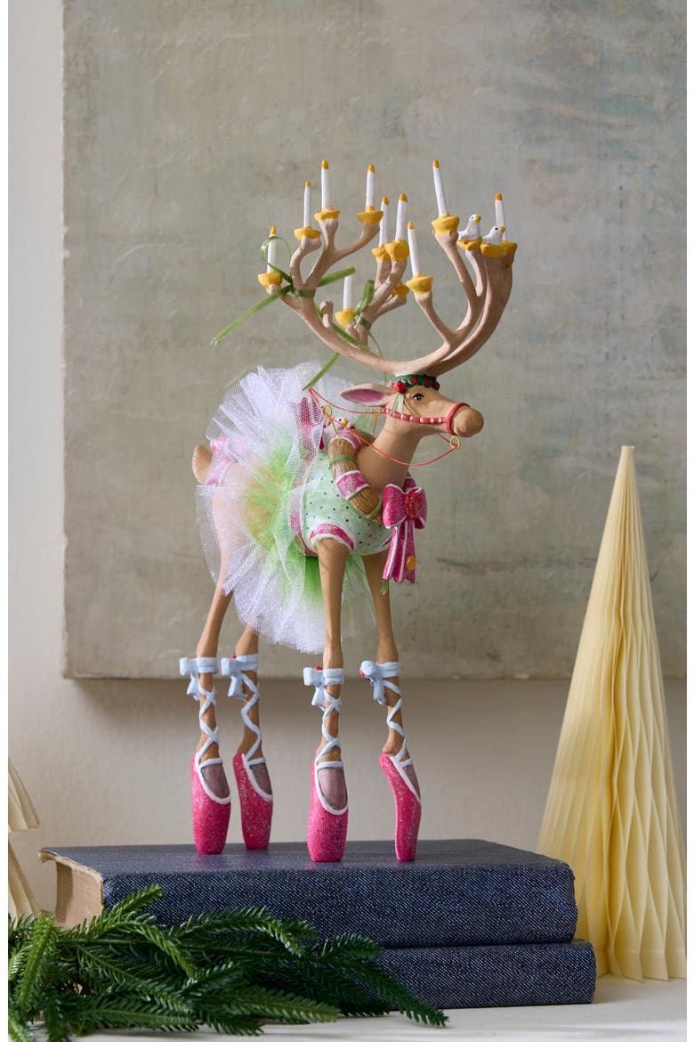 Patience Brewster Dash Away Dancer Reindeer Ornament, Alternate, color, WHITE