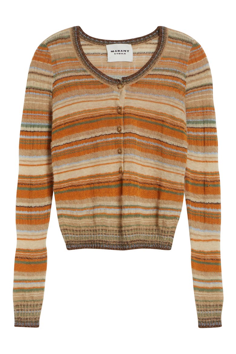 Frederica Striped Knit Sweater, Alternate, color, BEIGE