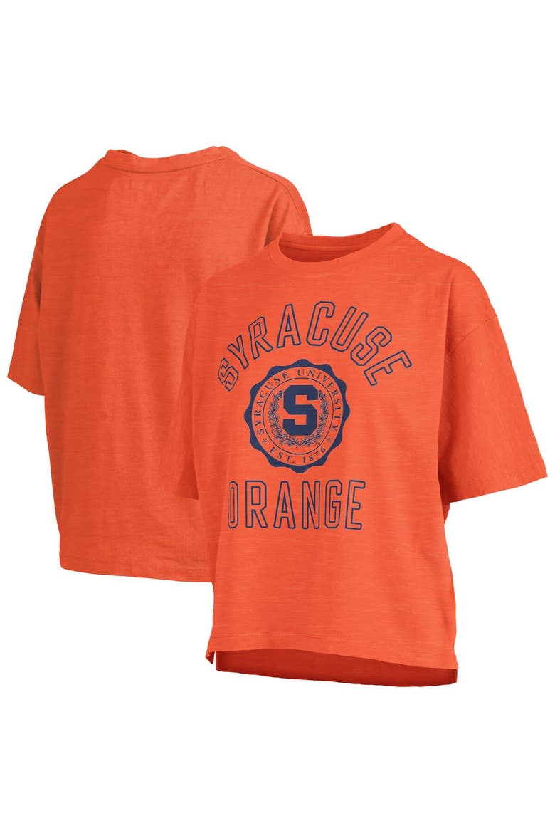 Women's Pressbox Orange Syracuse Orange Motley Crew Bishop Waist Length Oversized Slub T-Shirt, Main, color, Orange