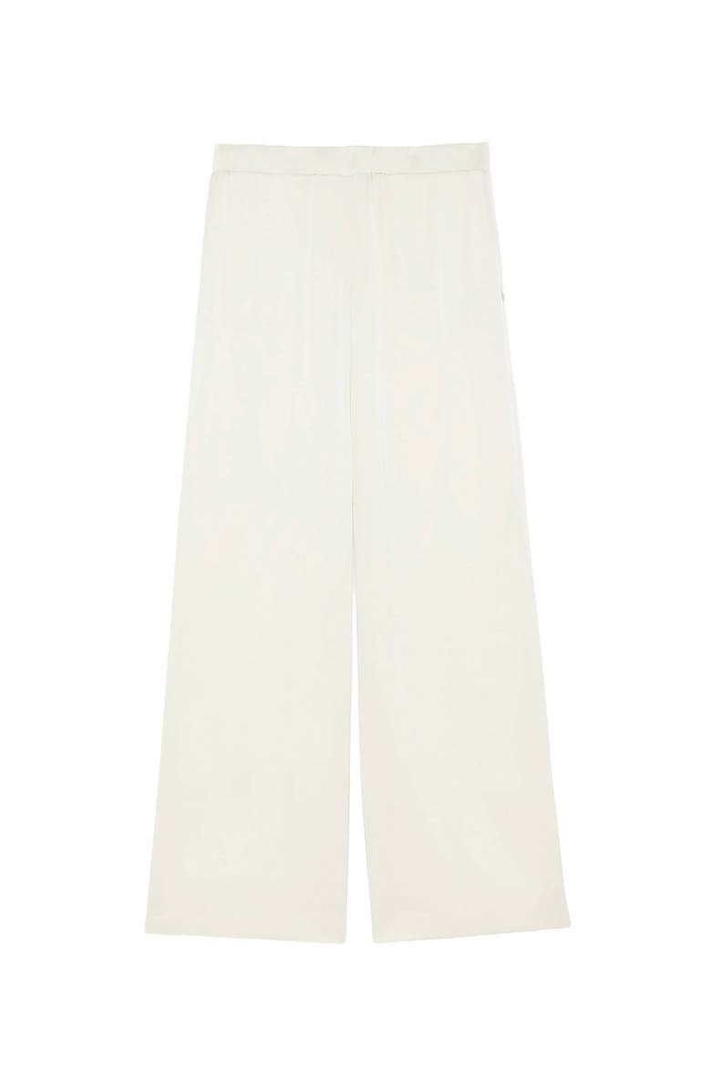 Viscose Palazzo Trousers, Alternate, color, Ecru