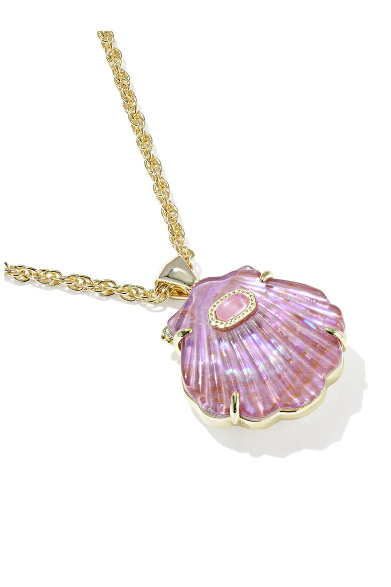 Lucia Short Shell Pendant Necklace, Alternate, color, GOLD LIGHT MAUVE ILLUSION