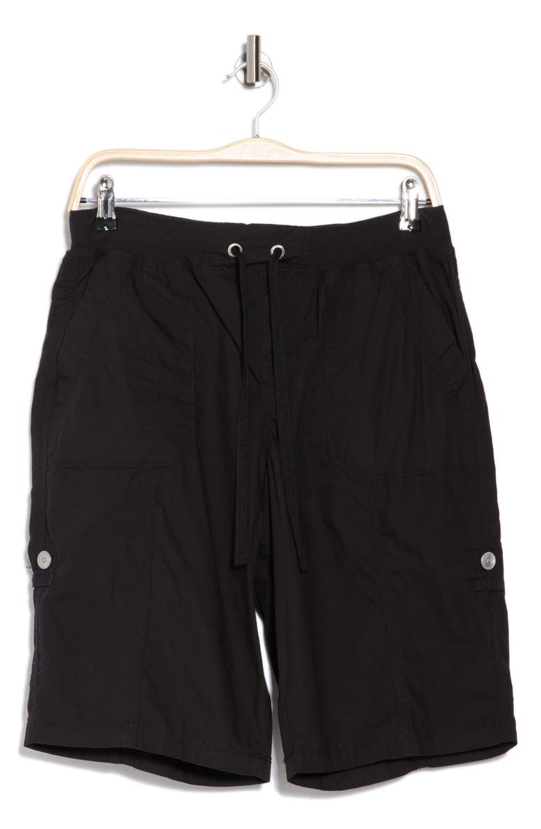 DKNY Peached Poplin Shorts, Alternate, color, Black