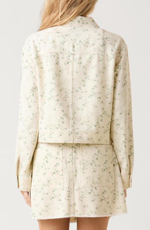 Le Jean Cora Print Denim Jacket In White