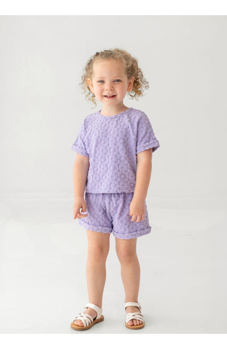 Mabel + Honey Veronica Short Sleeve Two Piece Set, Alternate, color, Purple