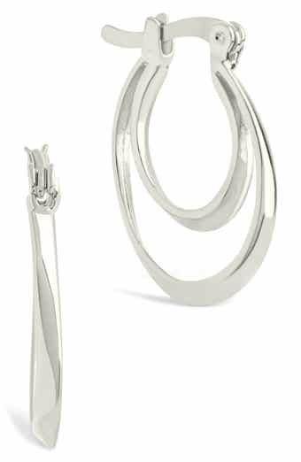 Sterling Forever Frankie Double Hoop Earrings