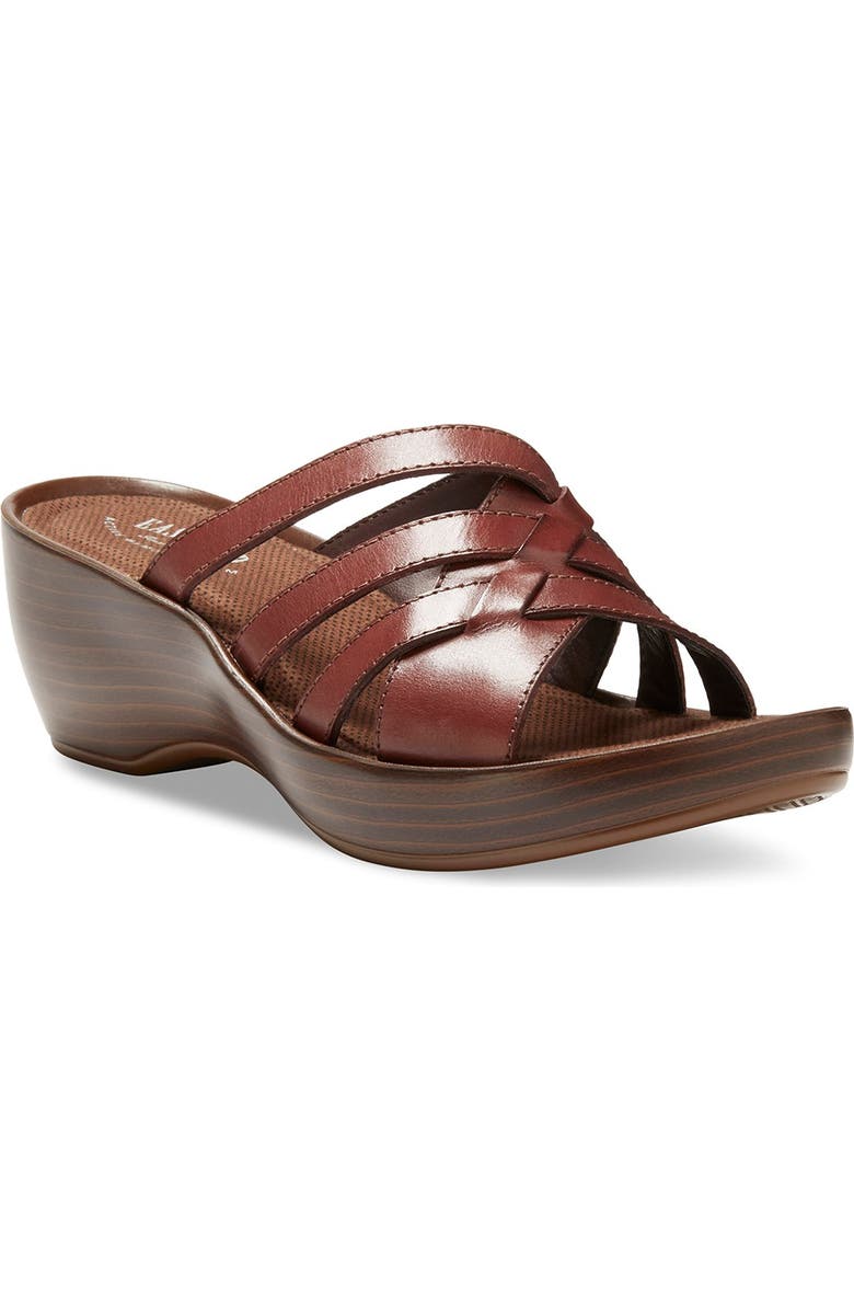 Eastland Poppy Platform Wedge Sandal, Main, color, Mahogany