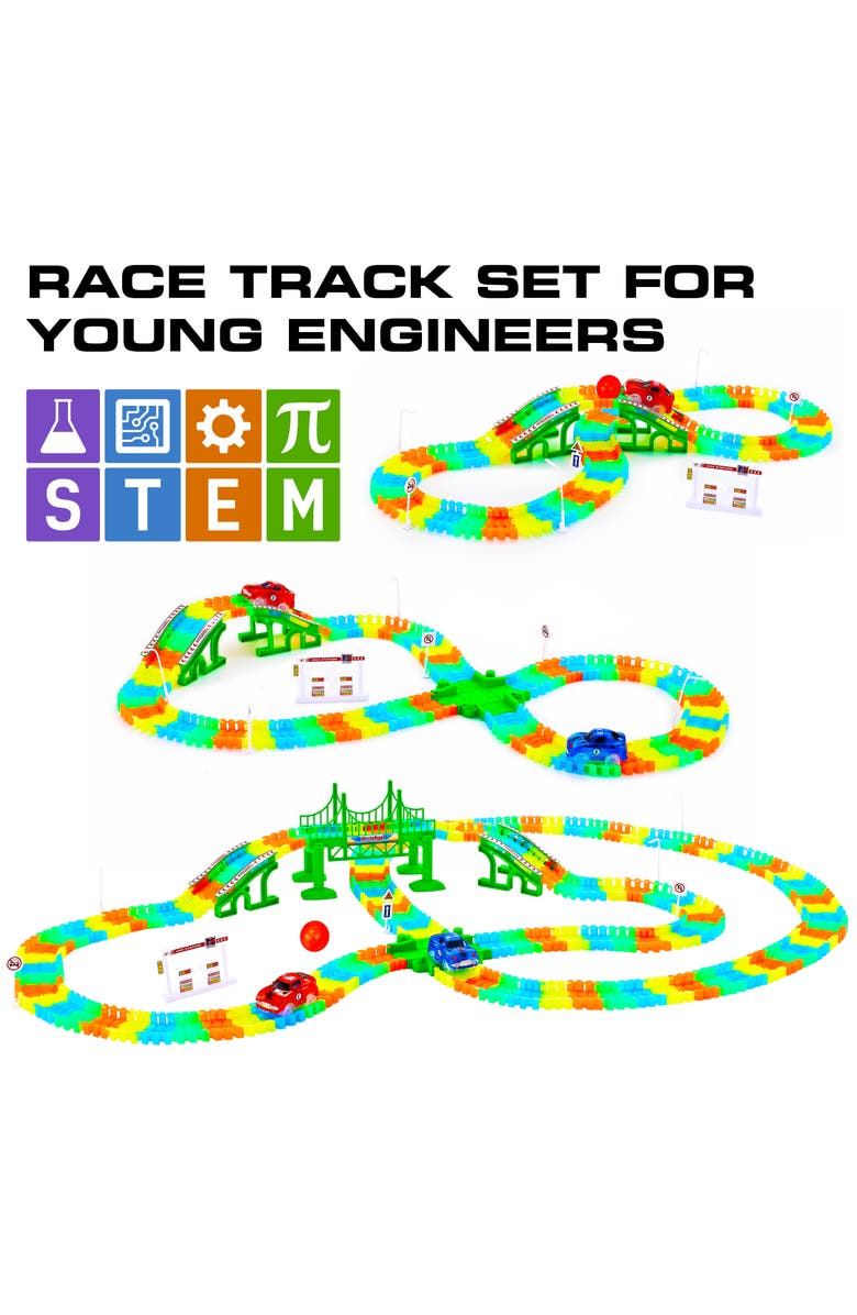 USA Toyz Glow Trax Glow in The Dark Race Tracks for Kids - 360pc, Alternate, color,