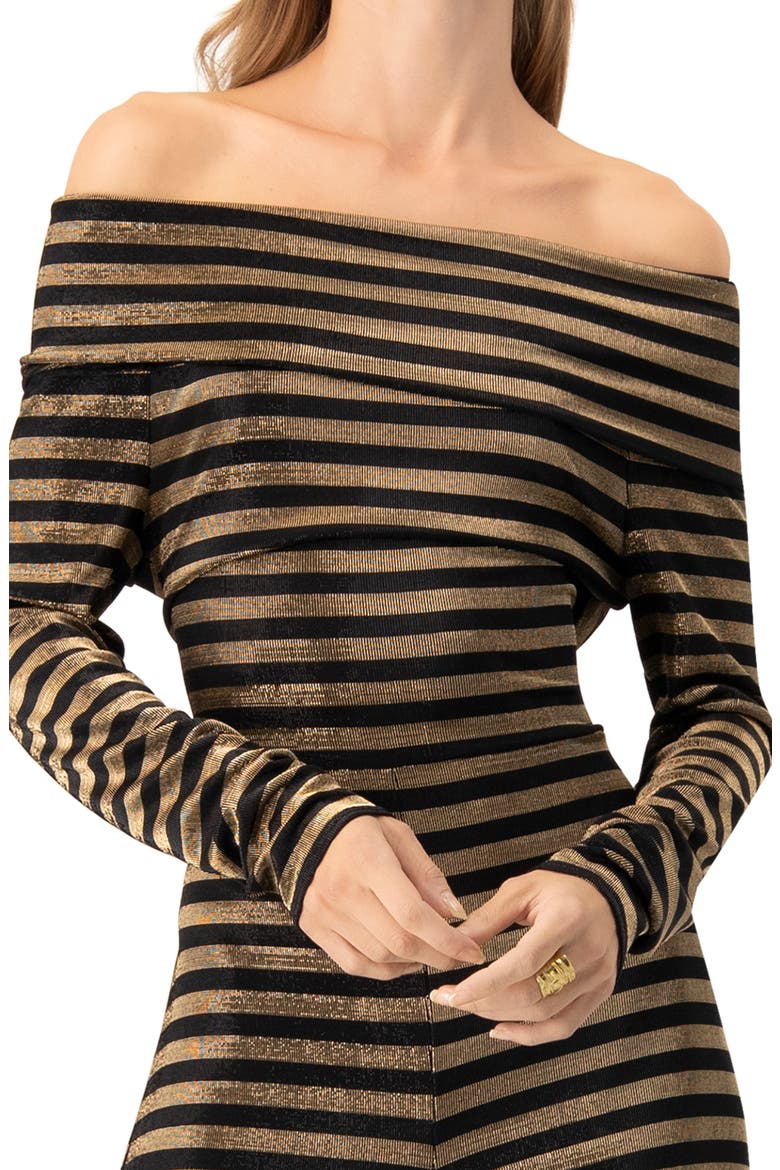 Off-Shoulder Bardot Jumpsuit, Alternate, color, Black
