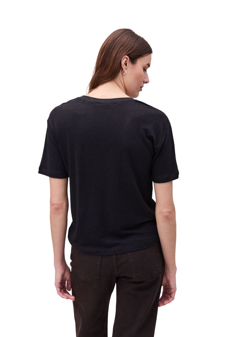 The Linen Jersey V Neck Tee, Alternate, color, Black