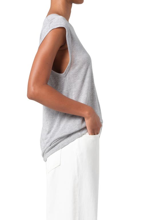 Agolde Raya Cotton Muscle Tee In Grey Heather (grey)