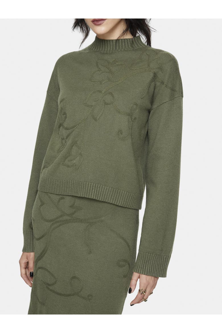 Elixir Branch Detail Knit Sweater, Main, color, Green
