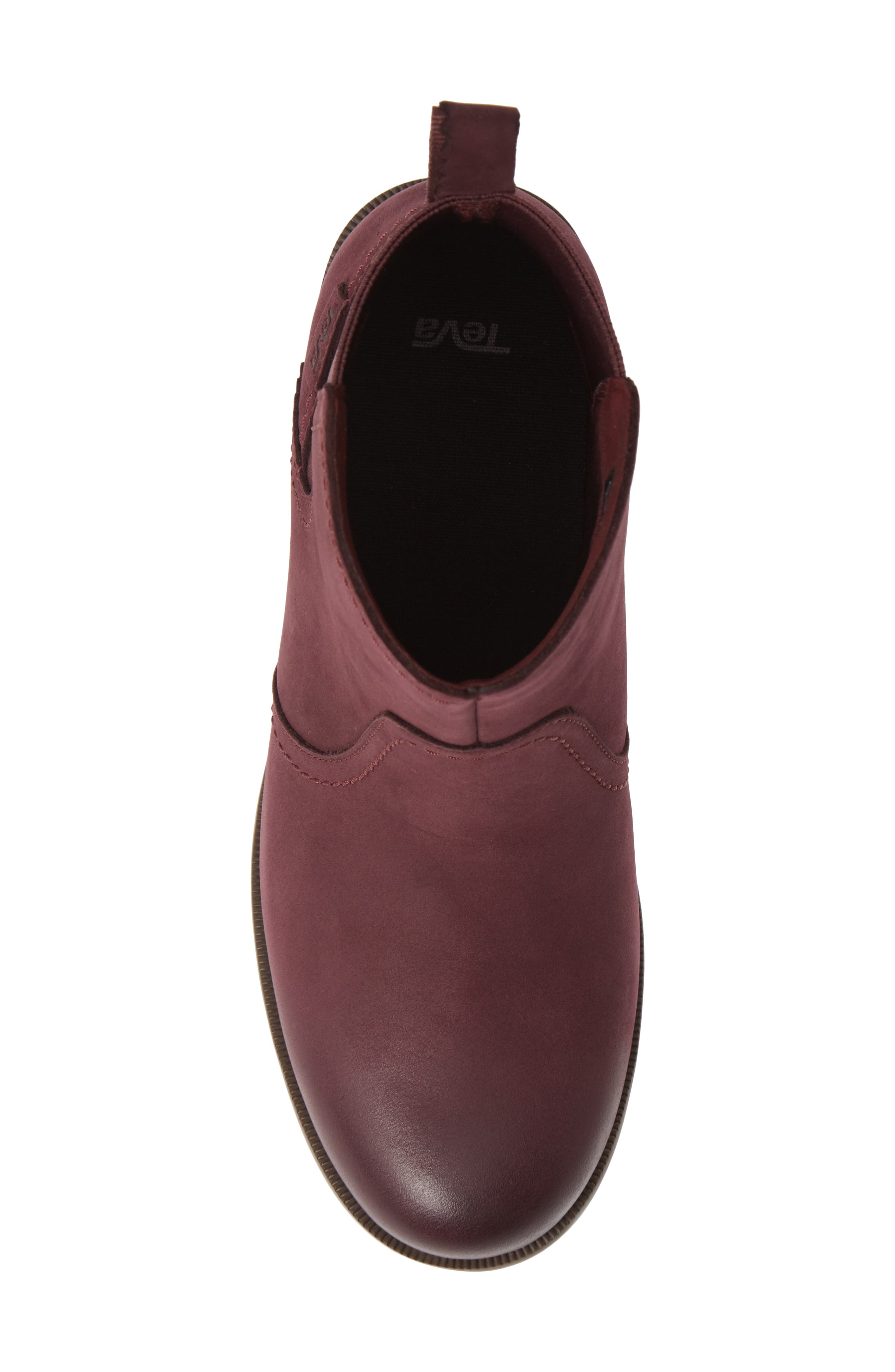 Anaya Waterproof Chelsea Boot, Alternate, color, VINEYARD WINE LEATHER