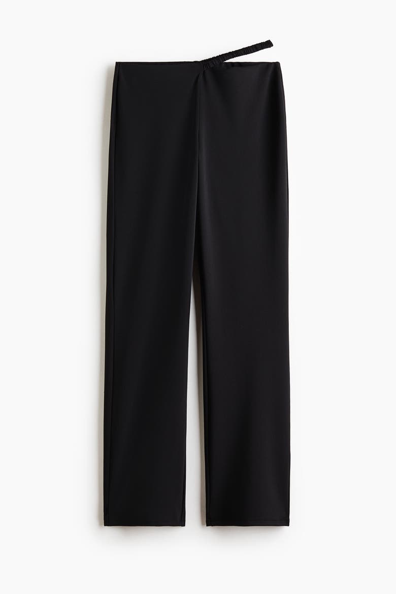 Strap-detail Jersey Pants, Alternate, color, Black