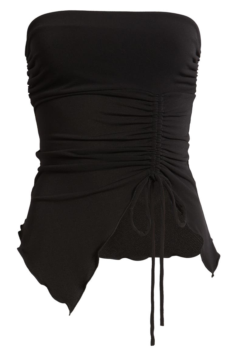 Rem Cinched Strapless Top, Alternate, color, BLACK