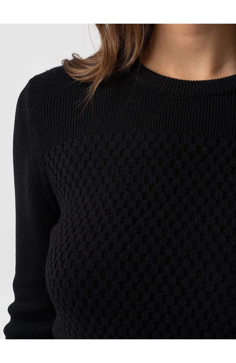 Saint + Sofia Honeycomb Rib Sweater, Alternate, color, Black