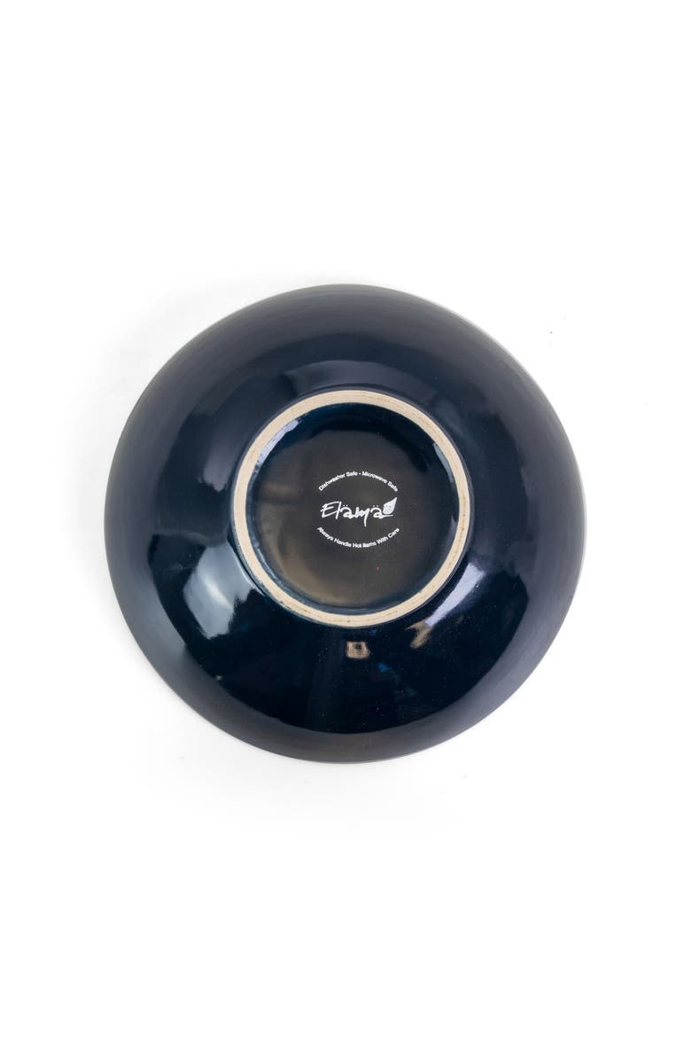 Elama Deep Sea Mozaic 16 Piece Luxurious Stoneware Dinnerware with Complete Setting for 4, Alternate, color, Blue