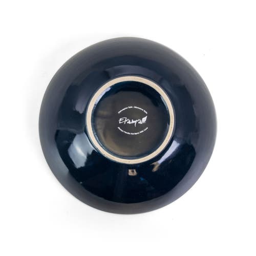 Elama Deep Sea Mozaic 16 Piece Luxurious Stoneware Dinnerware With Complete Setting For 4 In Blue