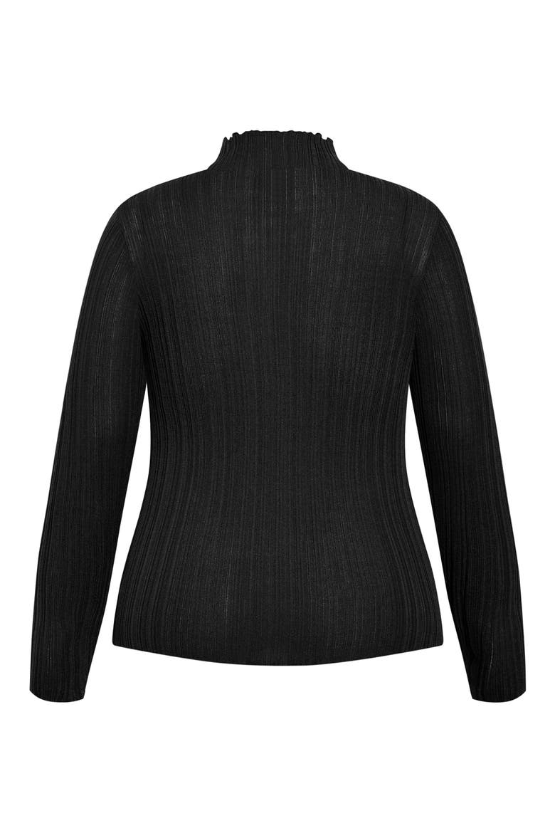 Crinkle Mock Neck Sweater, Alternate, color, BLACK