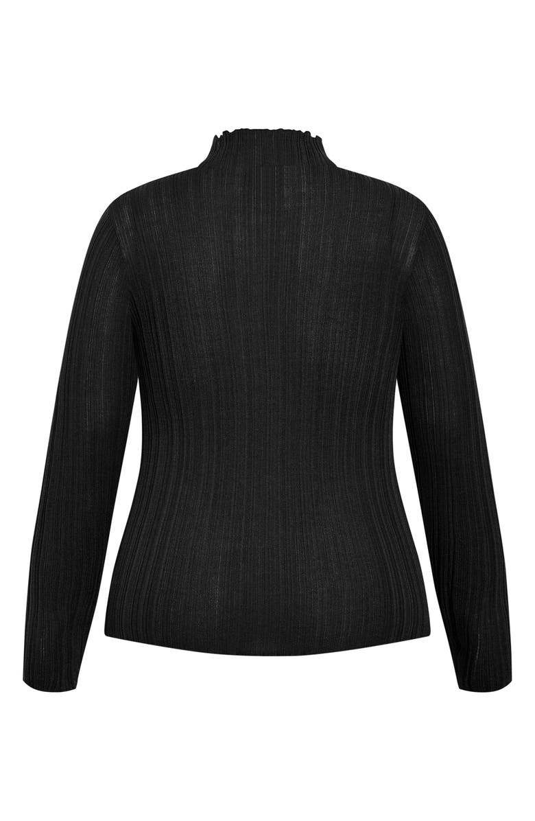 City Chic Crinkle Mock Neck Sweater, Alternate, color, 