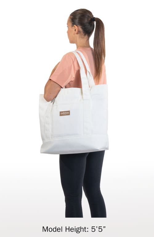 Adidas Originals Adidas Canvas Court Tote Bag In Off White