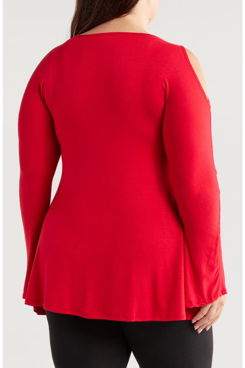 Crisscross Strap Jersey Top, Alternate, color, RED