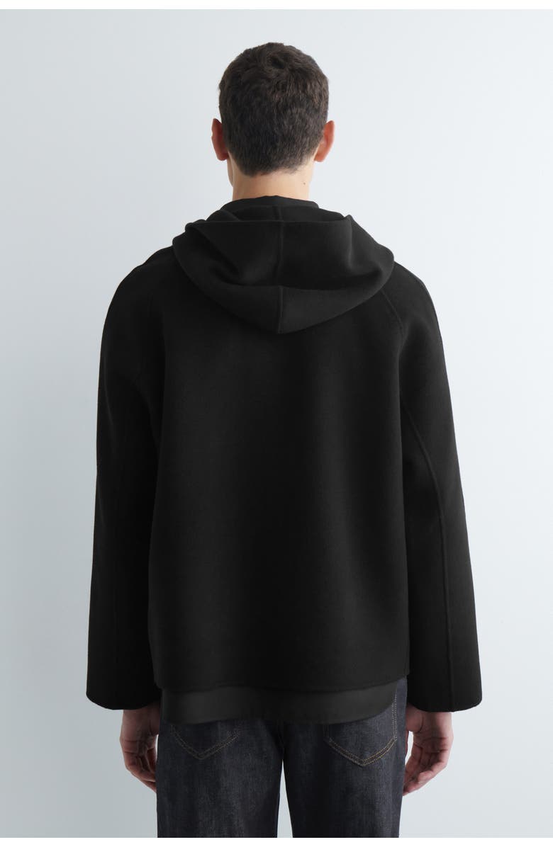 COS Double-Faced Wool Zip-Up Hoodie, Alternate, color, Black