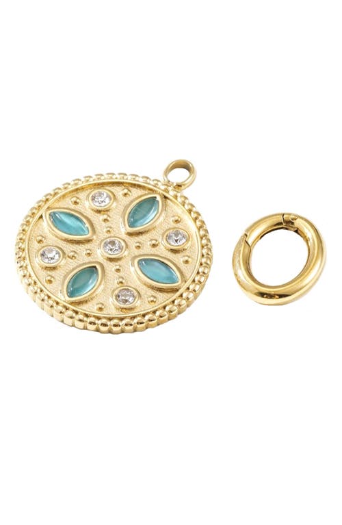 Jane Basch Designs Crystal Charm & Connector in Yellow Gold/Blue  product