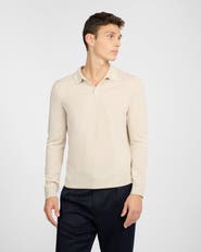 Onia Extra Fine Merino Wool Long Sleeve Polo