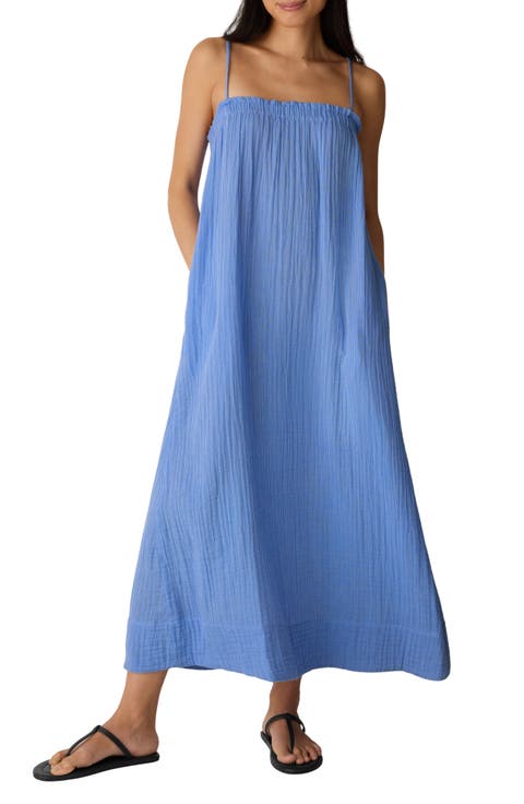 Stripe Organic Cotton Gauze Maxi Dress (Regular & Petite)
