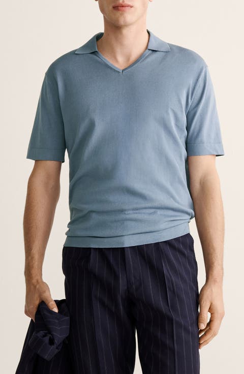 Johnny Collar Cotton & Silk Polo