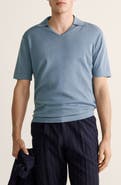 MANGO Johnny Collar Cotton & Silk Polo