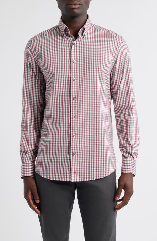 Johnnie-o Kirtland Check Stretch Button-down Shirt In Pink