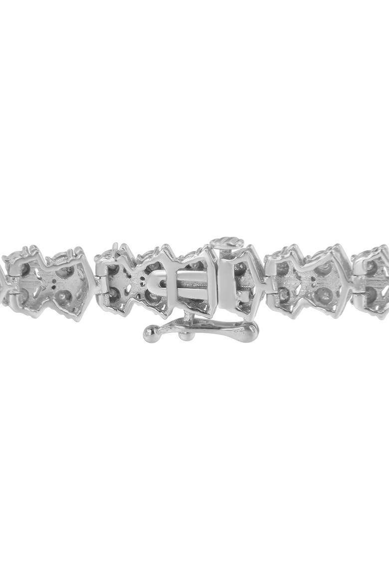 Silver 1.0 cttw Diamond "Arrow" Shape Tennis Link Bracelet, Alternate, color, White