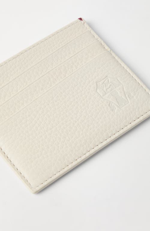 Brunello Cucinelli Calfskin Card Case In White