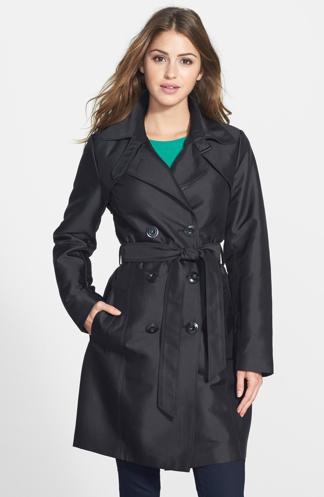 Ellen Tracy Double Breasted Trench Coat (Women) | Nordstrom