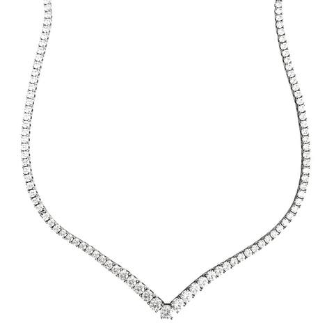 The Valentina Graduated V Tennis Necklace
